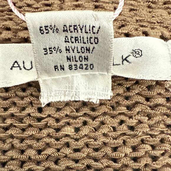 August Silk Knit Open Front Cardigan Sweater Women's XL Casual Cozy - Picture 6 of 7